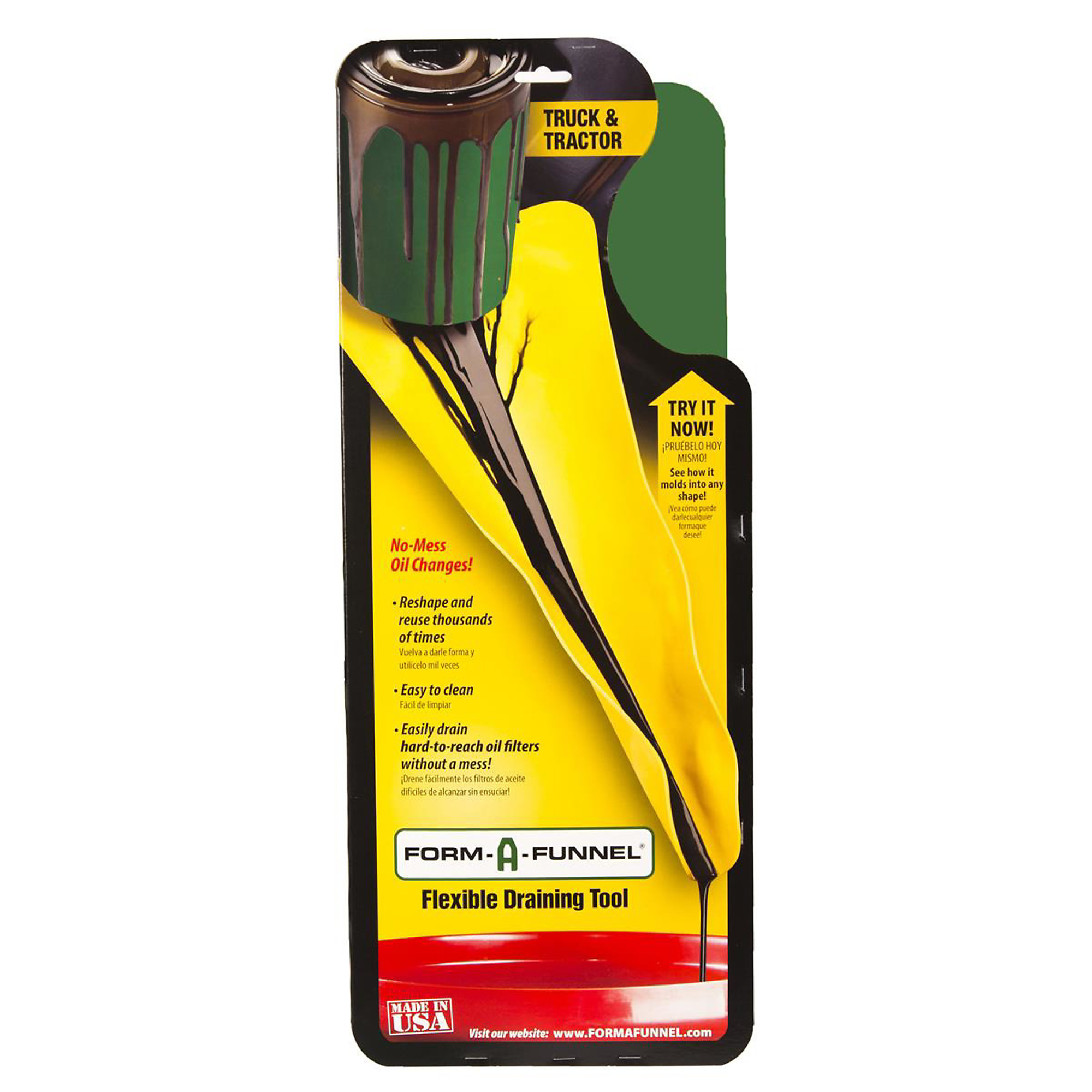 Form-A-Funnel Truck & Tractor Funnel — Moldable, High Tensile Aluminum, Nitrile Coating, Model# FAFTT-103
